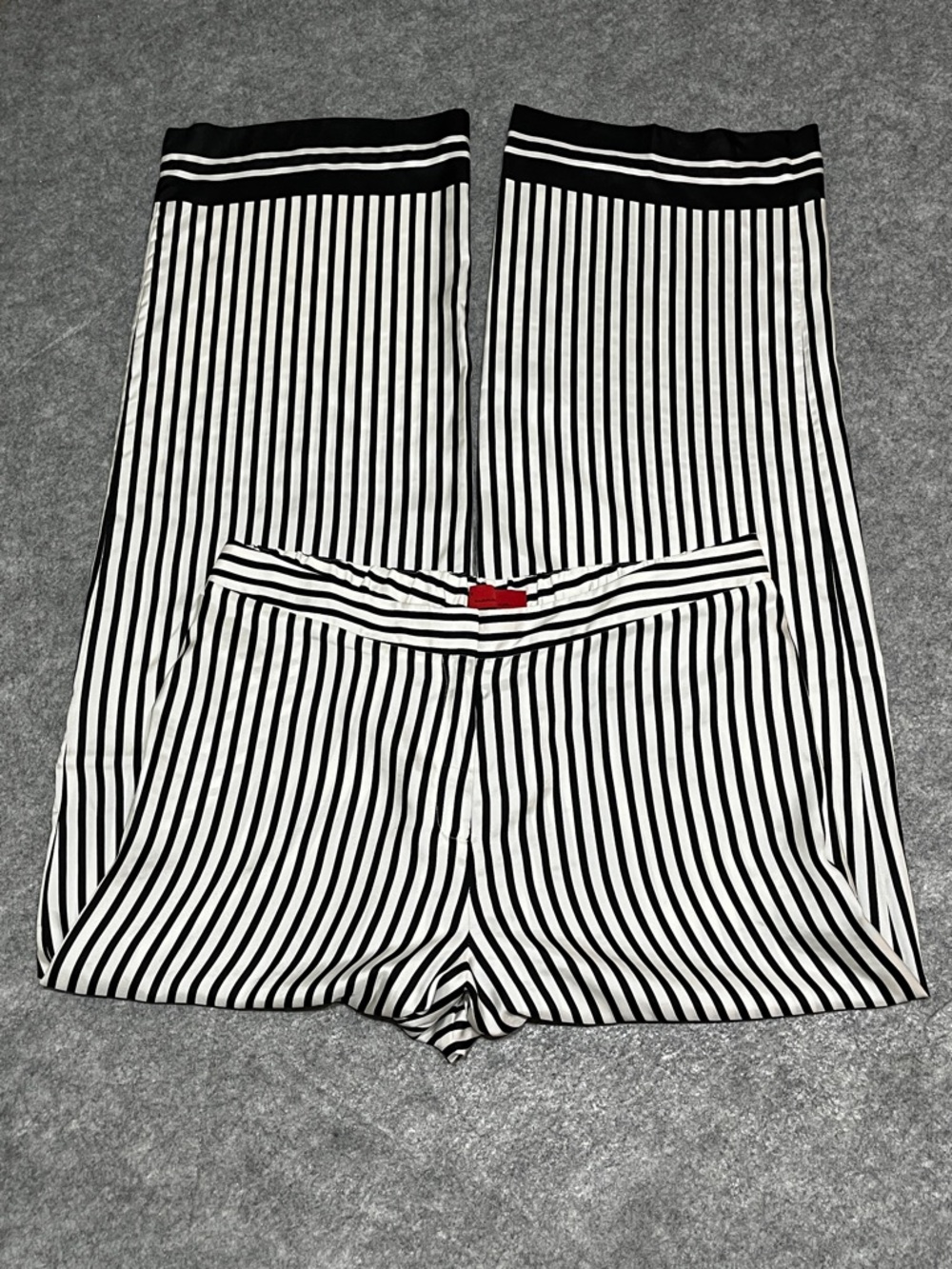Carolina Herrera Black and White Striped Silk Pants